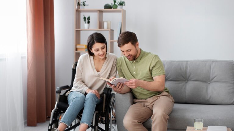 A disability support worker assisting a client in Melbourne